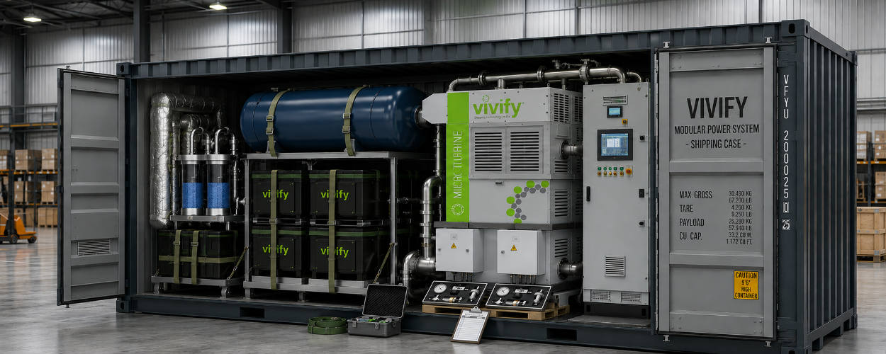 VIVIFY Flying Pig 1MW containerized power system rendering